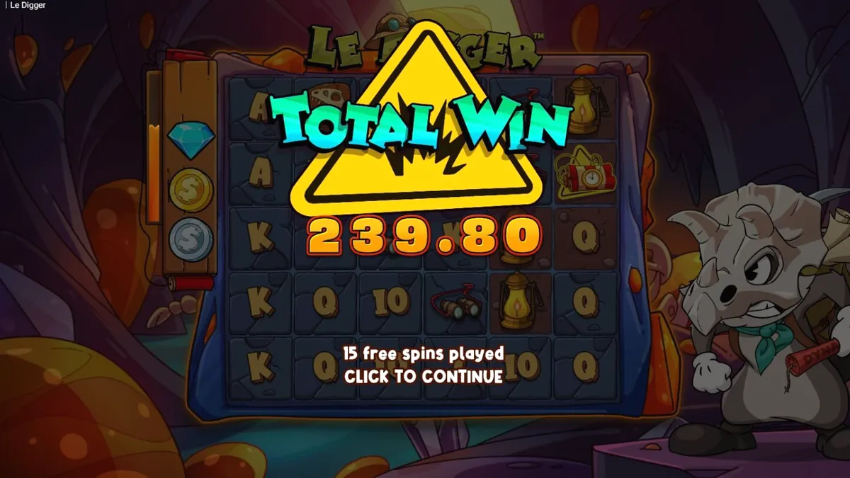 Smokey si rakun dalam petualangan slot Le Digger