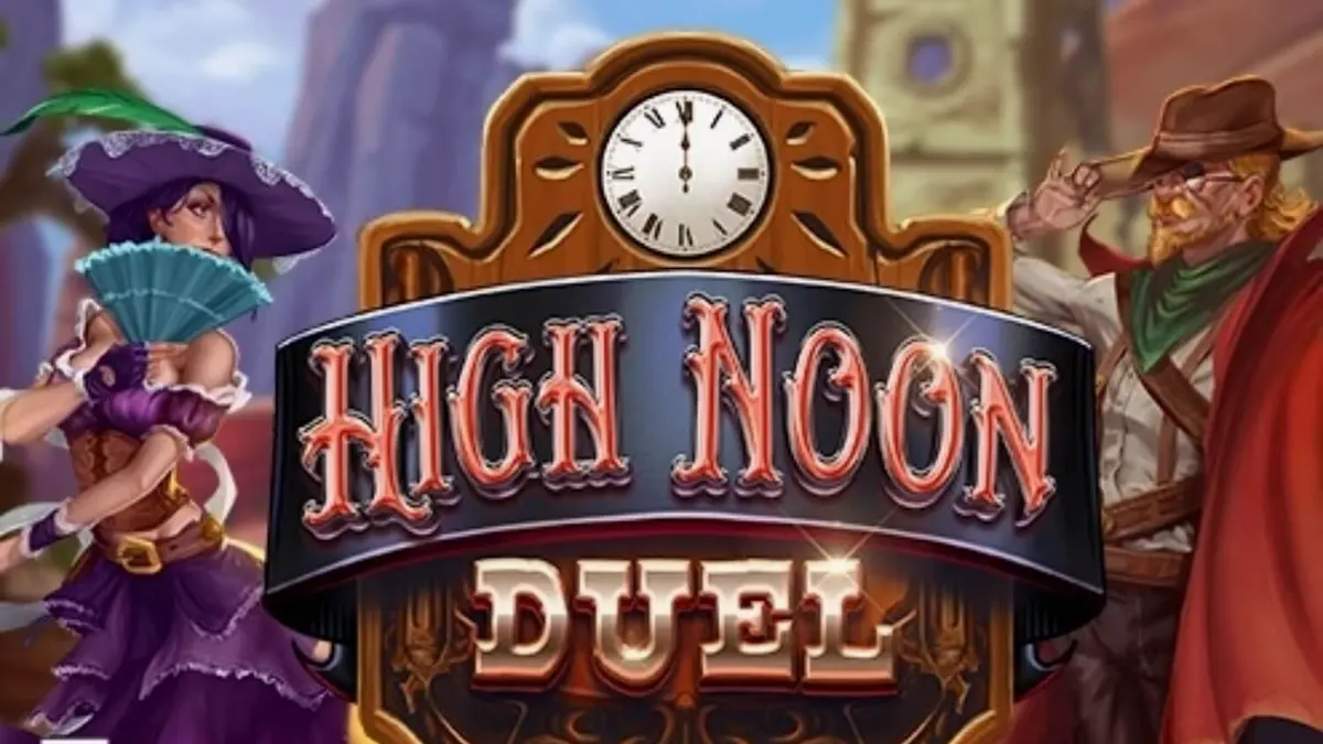 Tampilan visual slot High Noon Duel dengan tema koboi dan duel di gurun